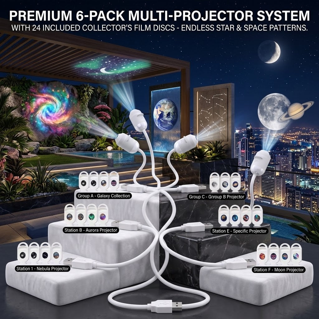 360° Holographic Starry Sky Projector – Galaxy & Nebula Night Light
