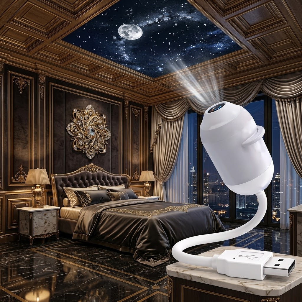 360° Holographic Starry Sky Projector – Galaxy & Nebula Night Light
